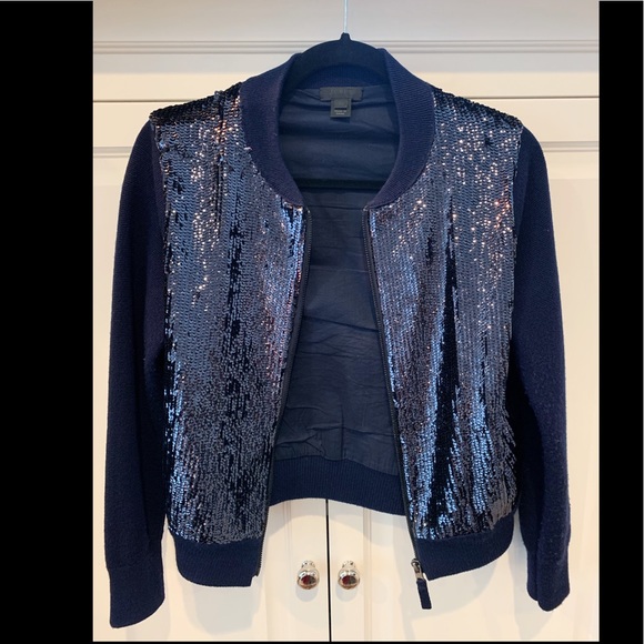 navy sequin cardigan